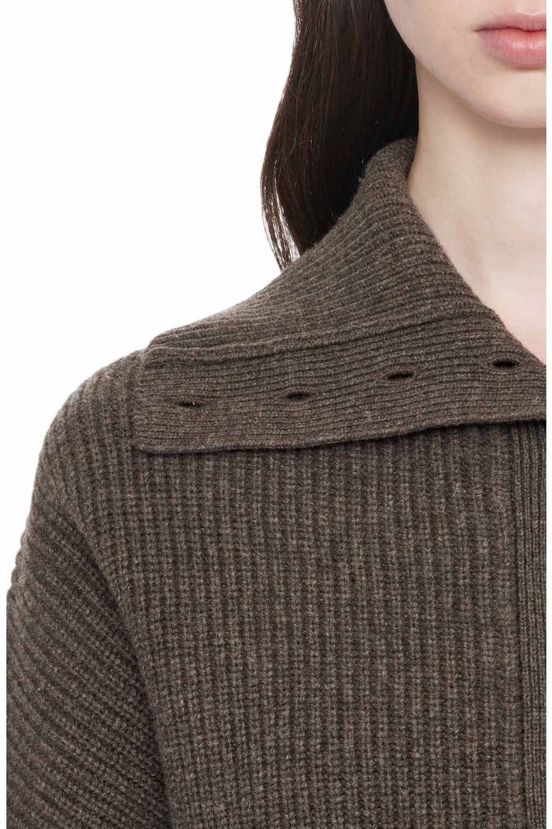 Caron Wool Cardigan, Alternate, color, MOLE BROWN