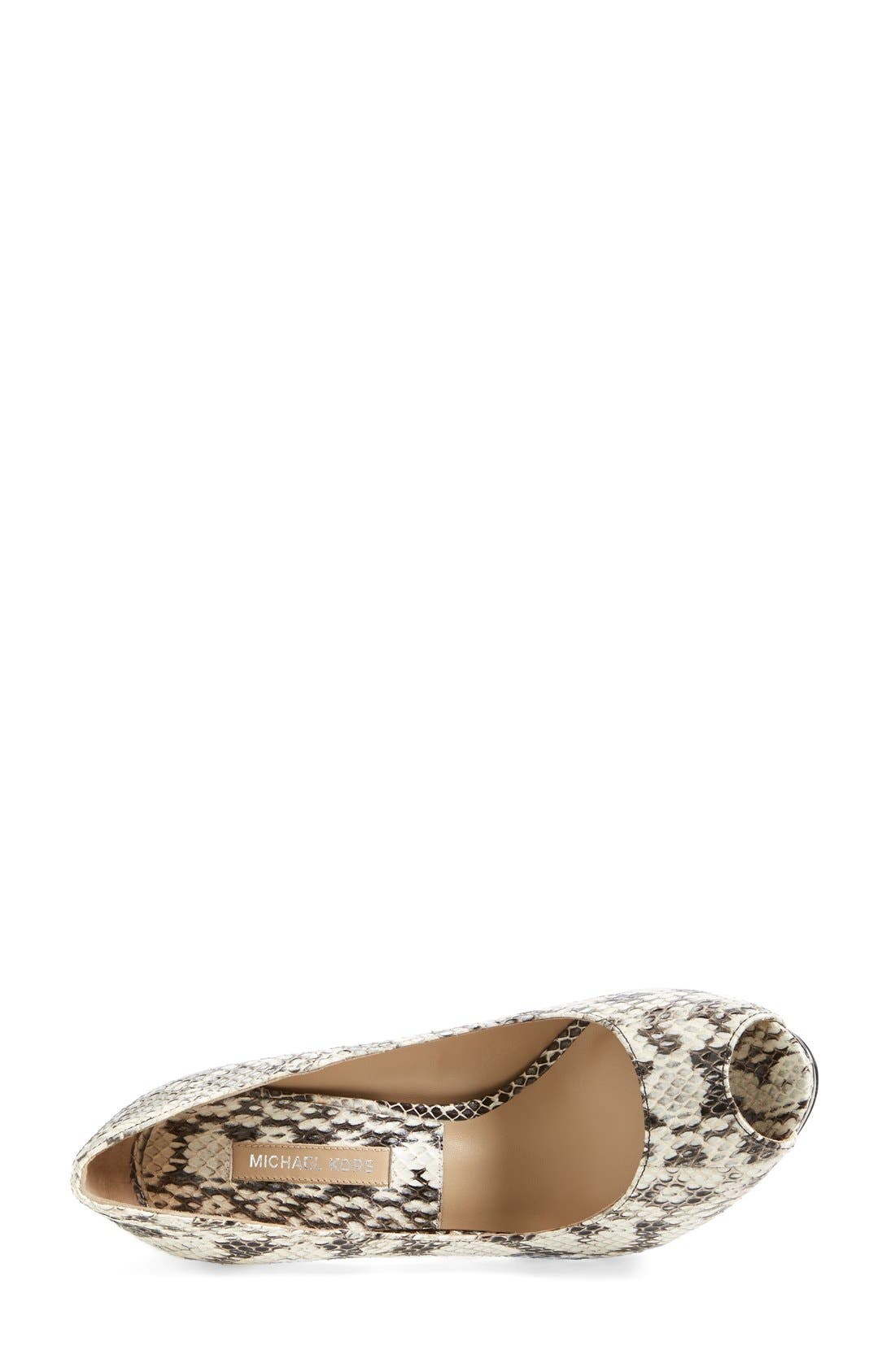 'Brenda' Peep Toe Pump, Alternate, color, NATURAL
