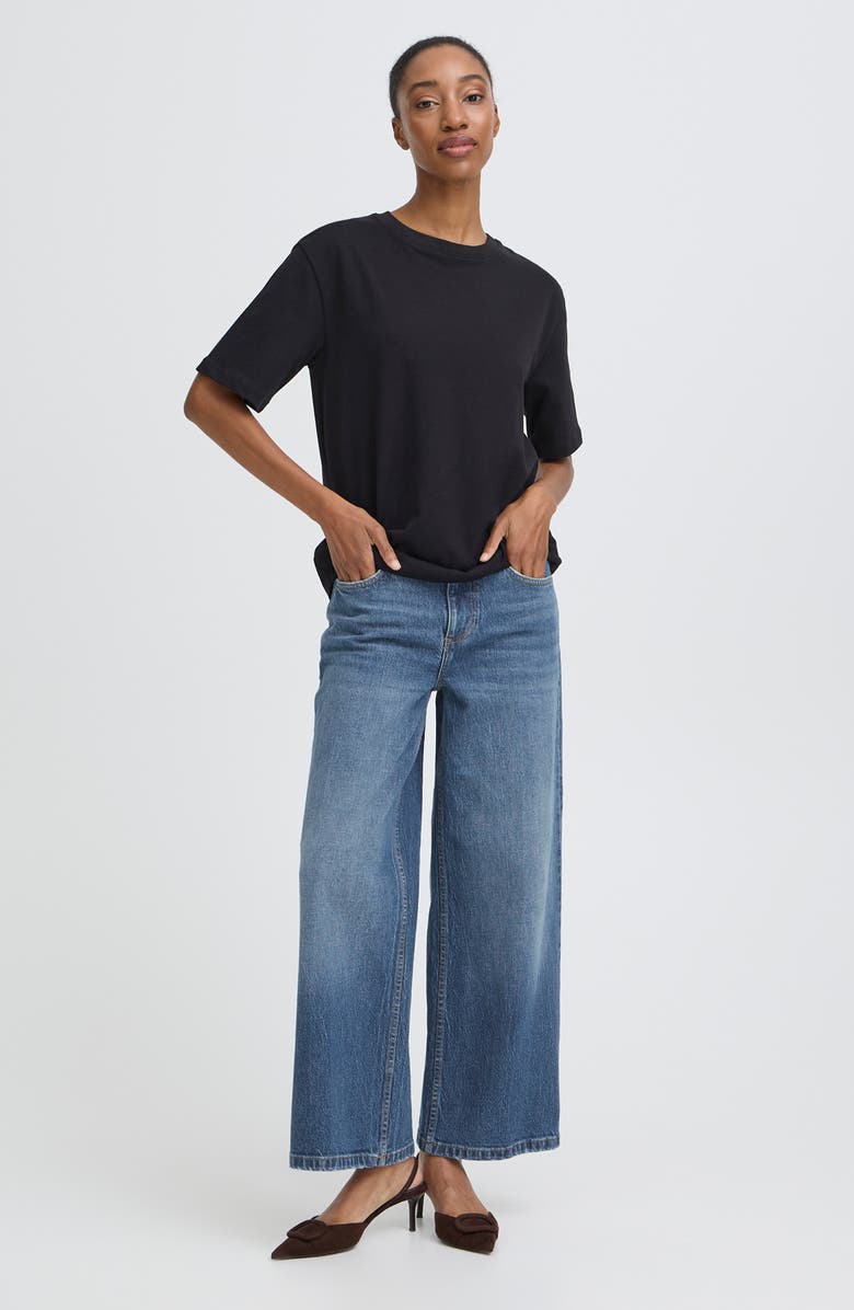 B.YOUNG Kyjla Wide Leg Jeans, Alternate, color, Mid Blue Denim