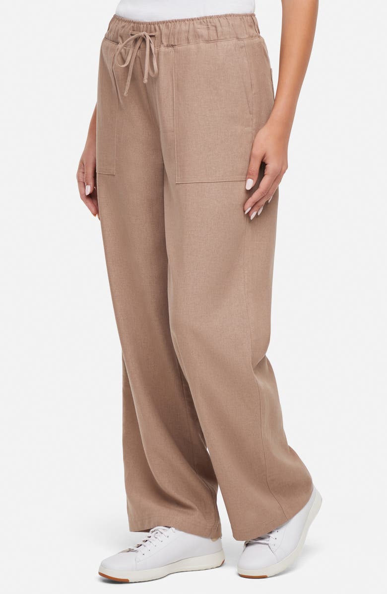 Three Dots Linen Wide Leg Pants, Alternate, color, Portabella
