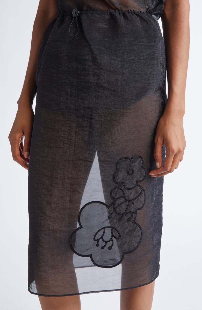 Cecilie Bahnsen Bambi Liquid Myrtia Midi Skirt, Alternate, color, Black