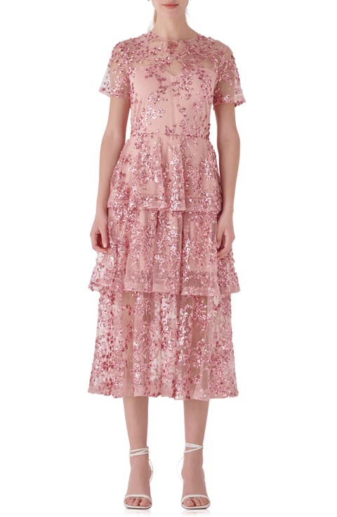 ローズフローラル 長袖フリル ミディ ドレス by Endless Rose Women's Endless Rose Dresses | Nordstrom