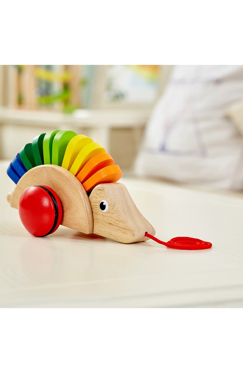 Pintoy Wood Pull Along Toy Porcupine, Alternate, color, 
