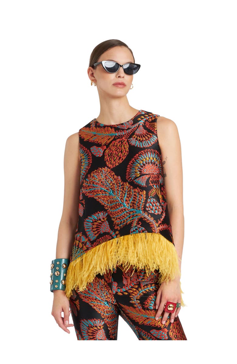 La DoubleJ La Scala Top Jacquard Sicomore Black, Main, color, Jacquard Sicomore Black