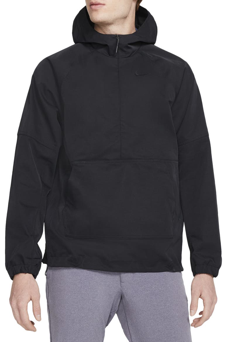 Nike Repel Water Repellent Hooded Golf Pullover, Main, color, BLACK/ BLACK/ BLACK