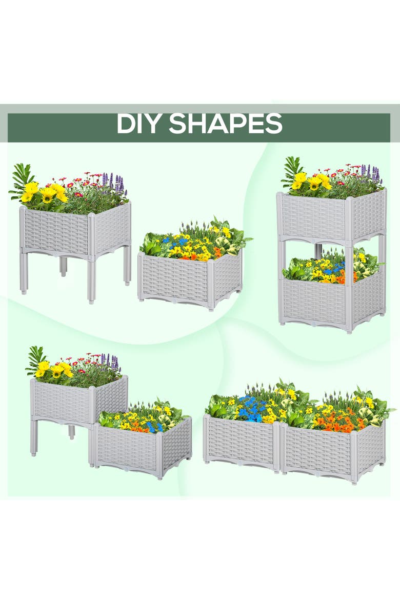 Raised with Legs, Raised Bed to Grow Flowers, Herbs & Vegetables Garden Bed, Alternate, color, Gray