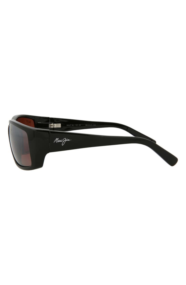 Maui Jim 61mm Rectangle Polarized Sunglasses, Alternate, color, Black Black Rose