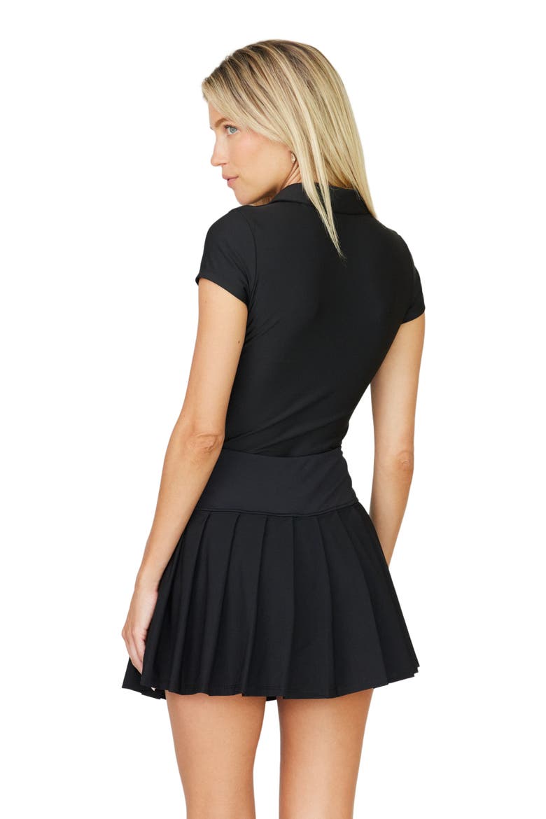 Zip Front Smoothing Bodysuit, Alternate, color, Black