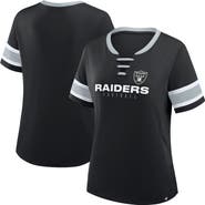 FANATICS Women's Fanatics Black Las Vegas Raiders Redzone Draw Play Athena Lace-Up T-Shirt