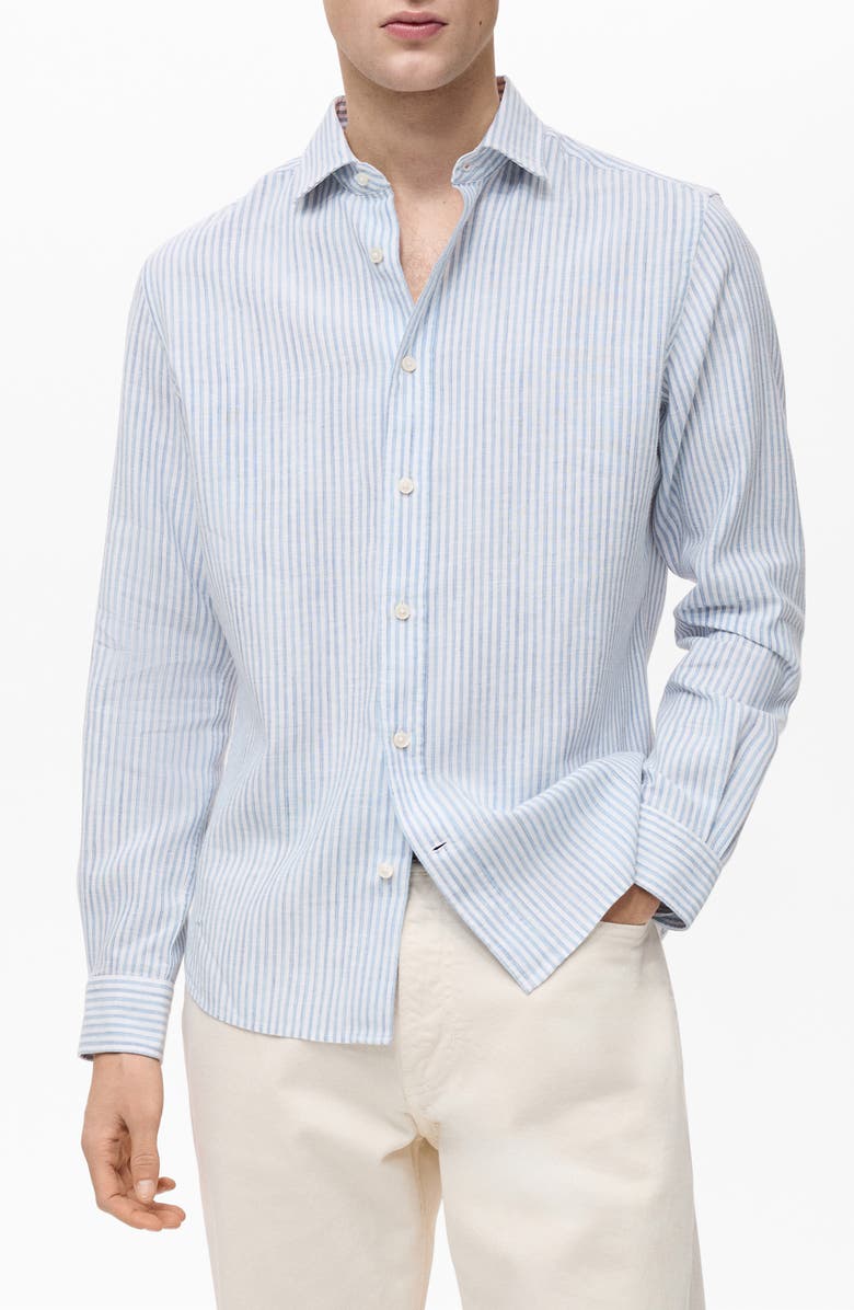 MANGO Stripe Regular Fit Button-Up Shirt, Main, color,