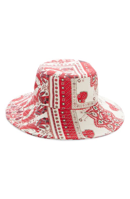 Isabel Marant Delya Hat In Red/ecru