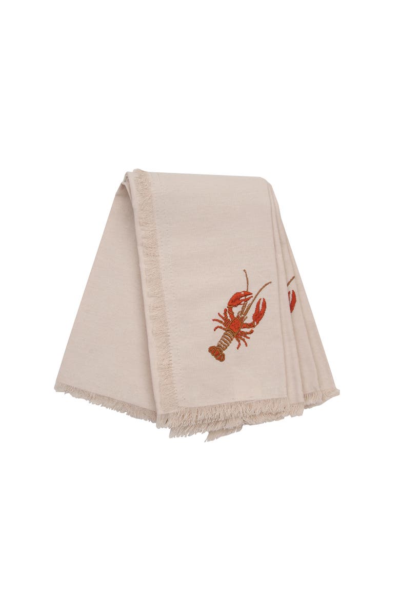 Lobster Embroidered Table Runner, Alternate, color, Red