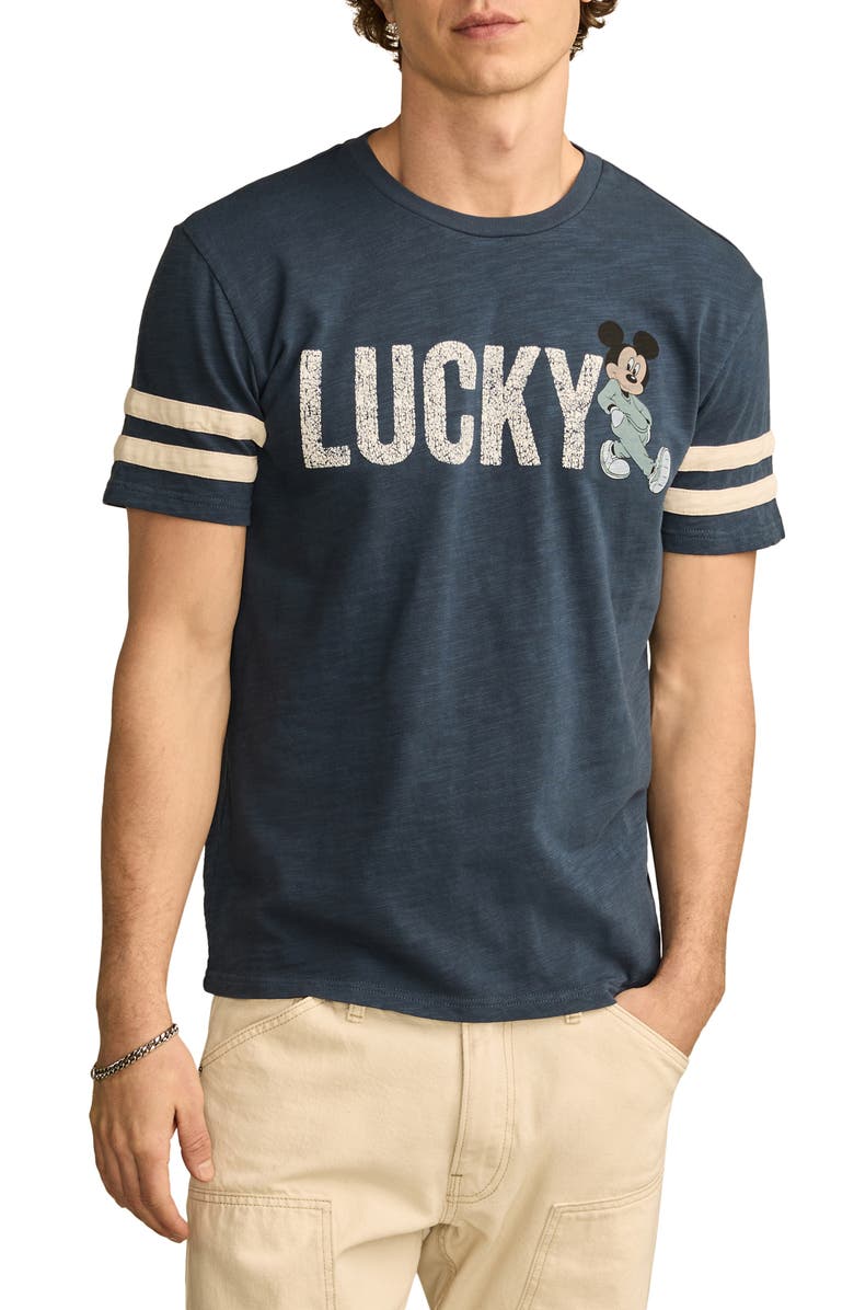 Lucky Brand x Disney Mickey & Friends Graphic Football T-Shirt, Main, color, 