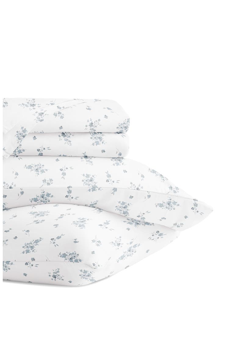 300 Thread Count Cotton Sateen Sheet Set, Alternate, color, BOUQUET BLISS LIGHT BLUE