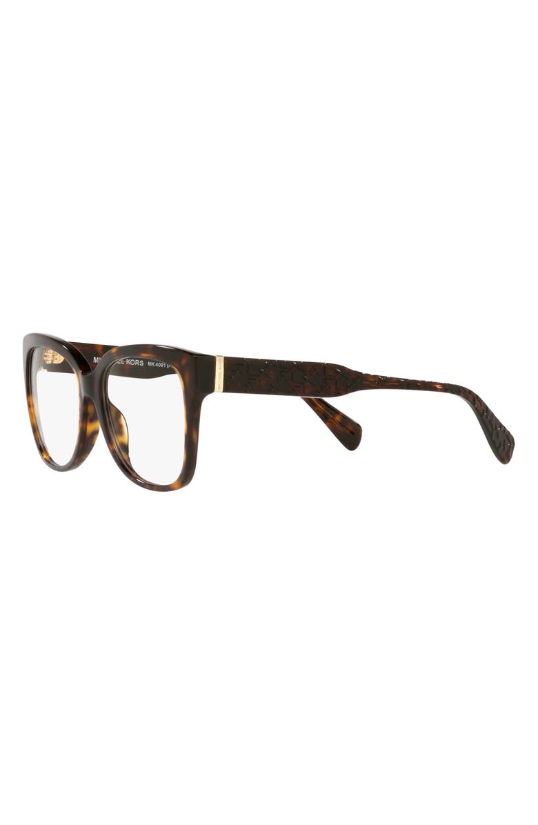 Michael Kors Palawan 54mm Square Optical Glasses, Alternate, color, Dk Tort