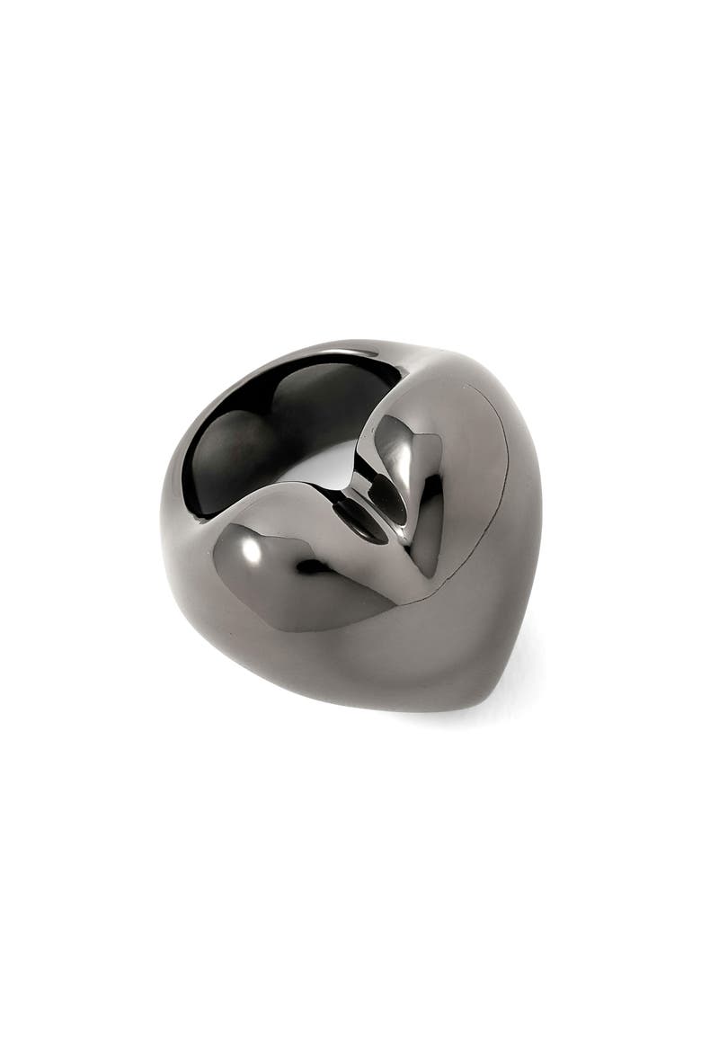 Puffy Heart Ring, Alternate, color, HEMATITE