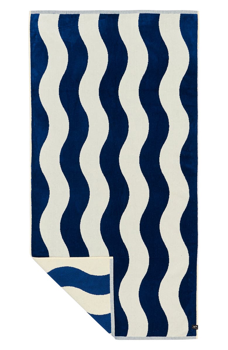 Slowtide Stripe Beach Towel, Main, color, Deep Pool