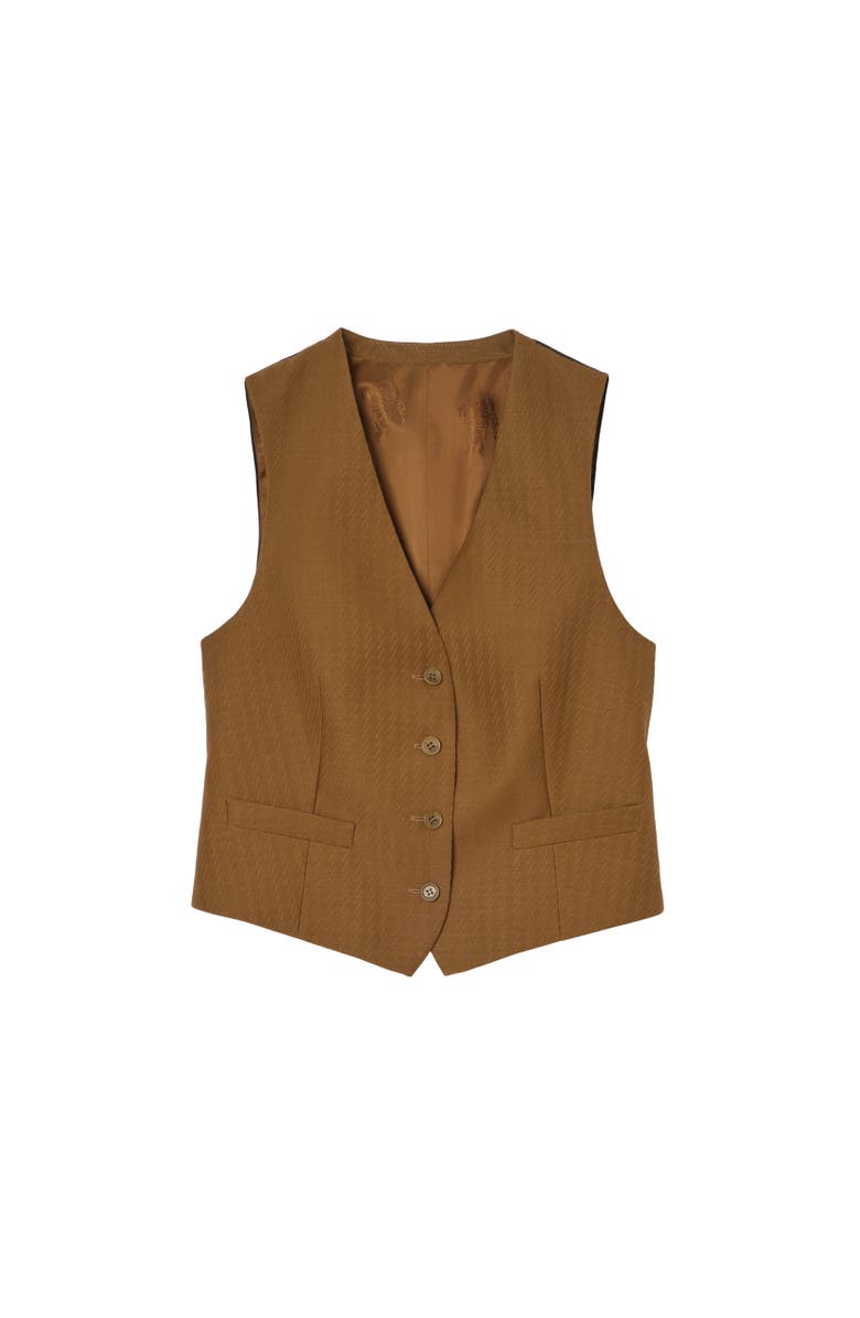 Burberry Wool Mohair Waistcoat, Alternate, color, Hazelnut Brown