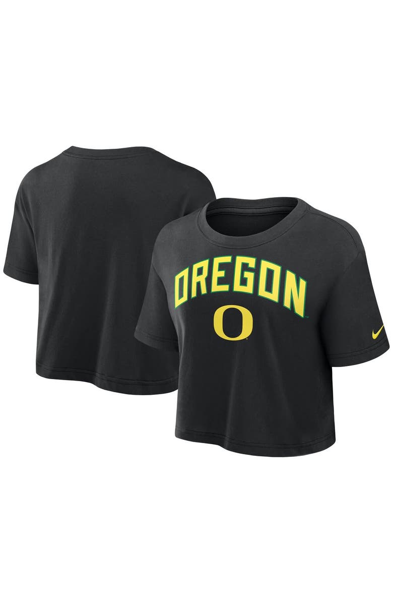 Nike Women's Nike Black Oregon Ducks Athletic Prep Arch Performance Cropped T-Shirt, Alternate, color, Black