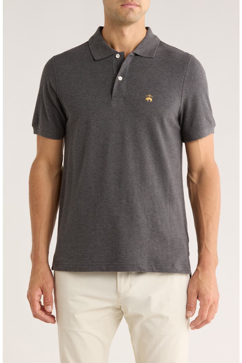 Solid Piqué Slim Fit Polo, Main, color, DK GREY