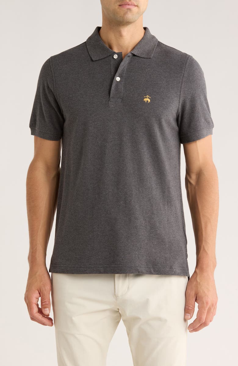 Brooks Brothers Solid Piqué Slim Fit Polo, Main, color, Dk Grey