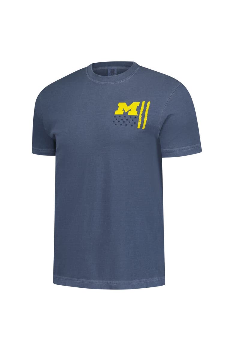 Men's  Navy Michigan Wolverines Comfort Colors OHT Camo Overlay T-Shirt, Alternate, color, Navy