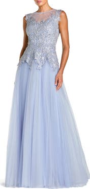 Mac Duggal Sleeveless Embellished Bodice A-Line Gown