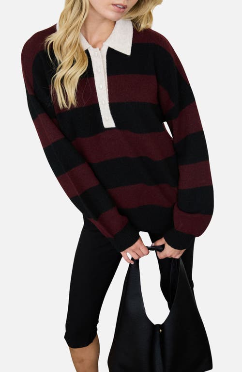 Blu Pepper Stripe Polo Sweater In Multi