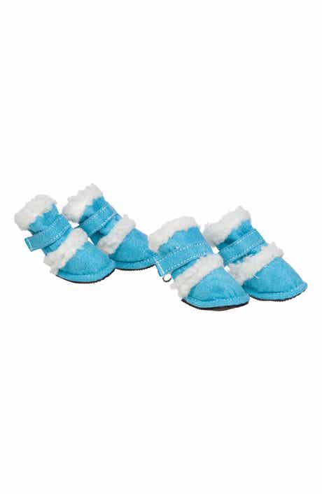 PET LIFE Faux Shearling & Suede "DUGGZ" Dog Shoes