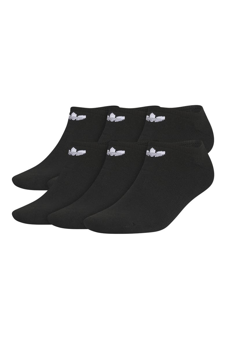 6-Pack Trefoil 2.0 No-Show Socks, Main, color, BLACK/ WHITE
