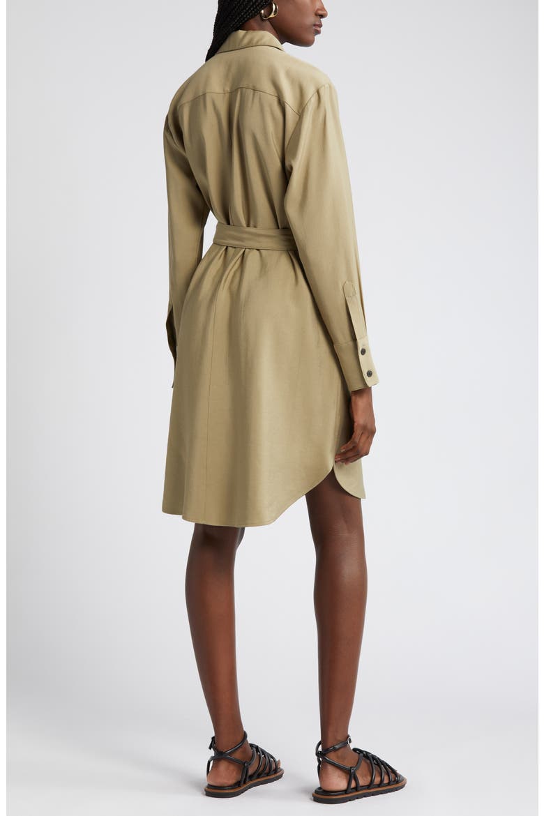 Long Sleeve Belted Shirtdress, Alternate, color, OLIVE