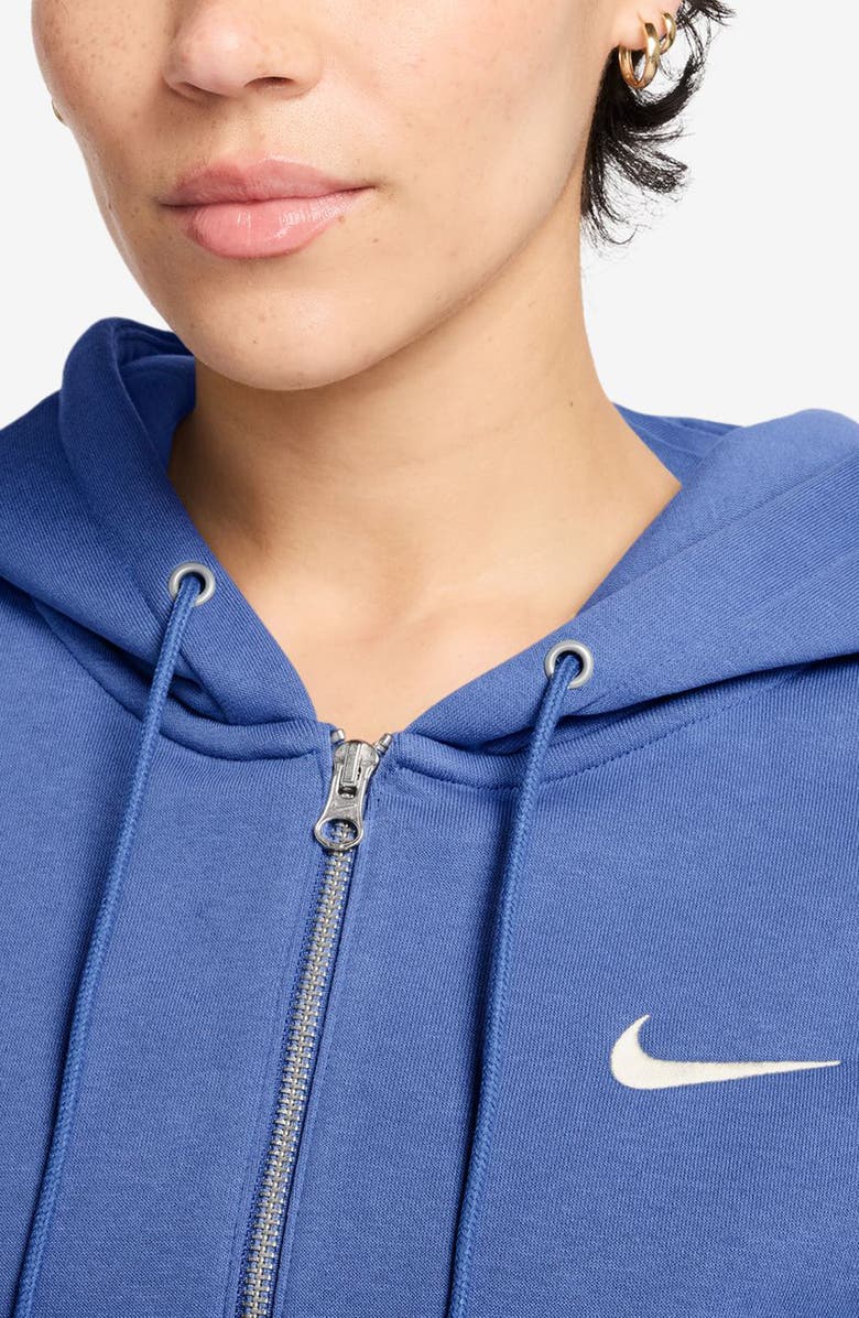 Nike Phoenix Relaxed Fit Cotton Blend Fleece Hoodie, Alternate, color, 485 Lmdblu/Sail