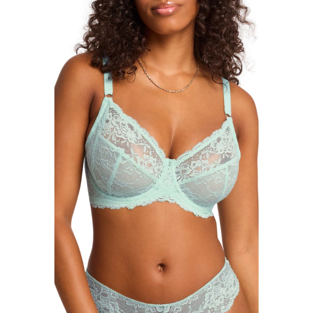 Montelle Intimates Muse Full Cup Lace Bra In Seafoam