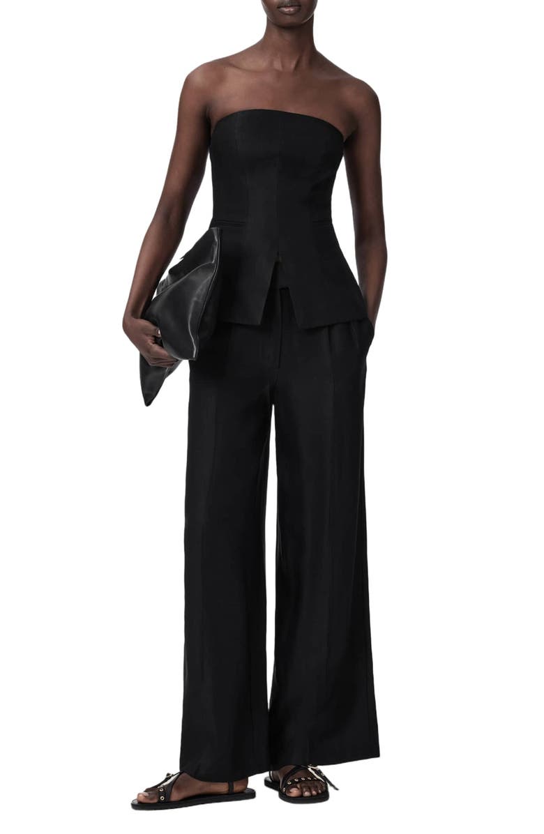 AllSaints Charley Strapless Top, Alternate, color, Black