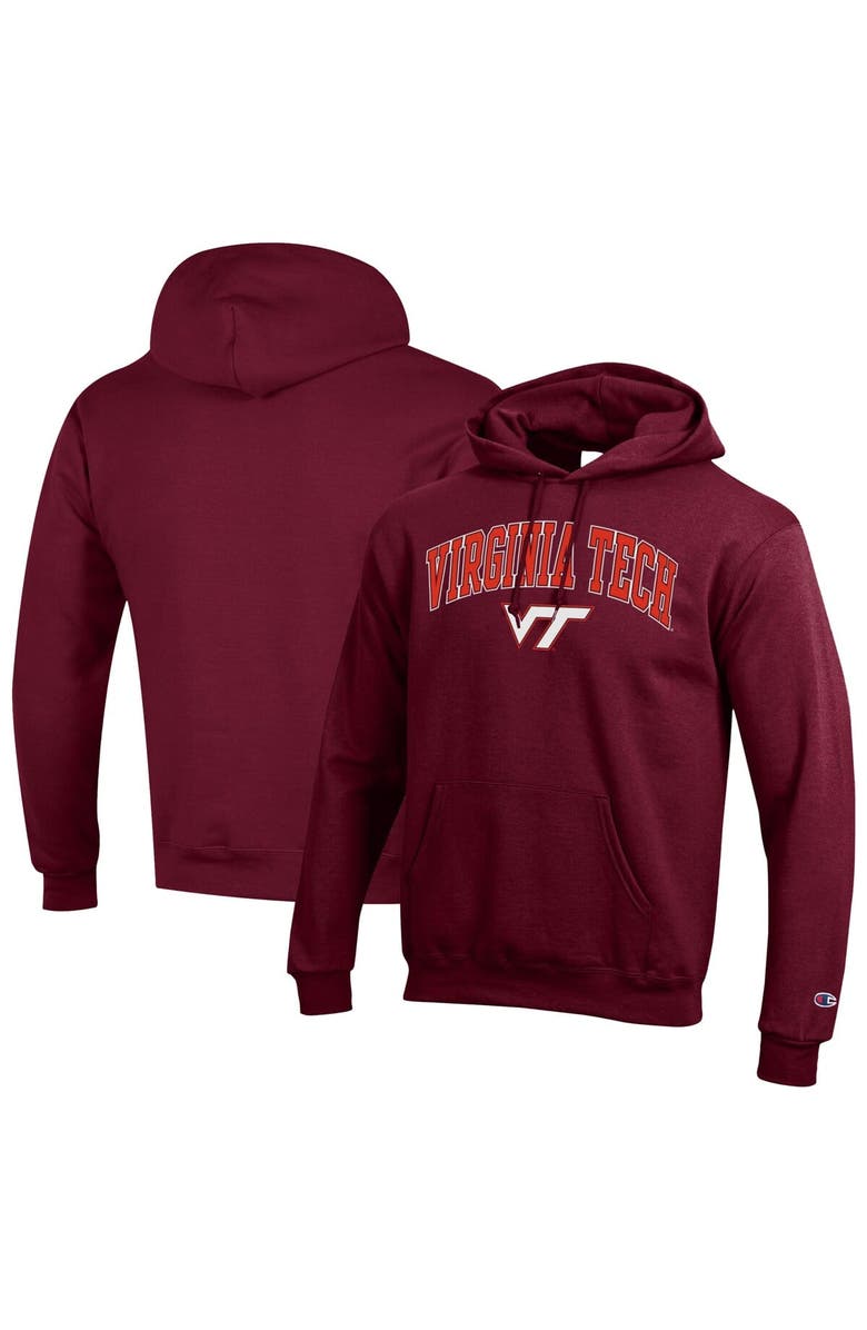 Champion Men's Champion  Maroon Virginia Tech Hokies Arched Logo Fleece Pullover Hoodie, Alternate, color, Maroon