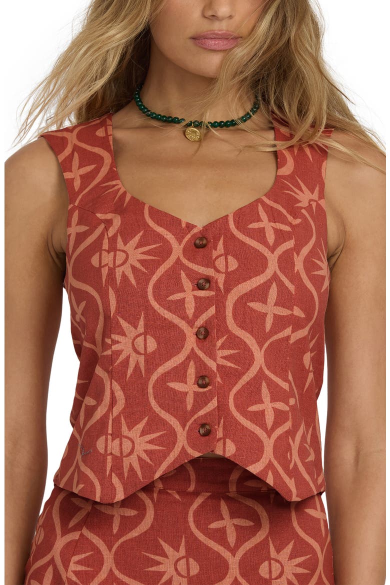 Sunny Waves Vest, Alternate, color, DARK CHINO