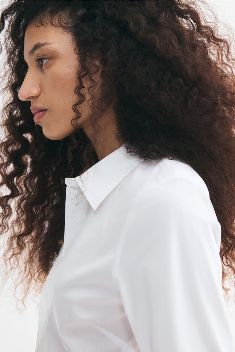 Cotton-Blend Shirt, Alternate, color, White