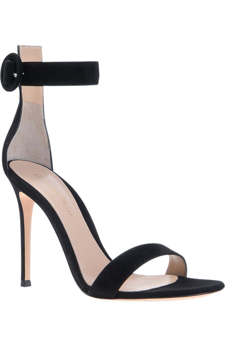 Gianvito Rossi Portofino 105 Sandals, Alternate, color, Black Suede