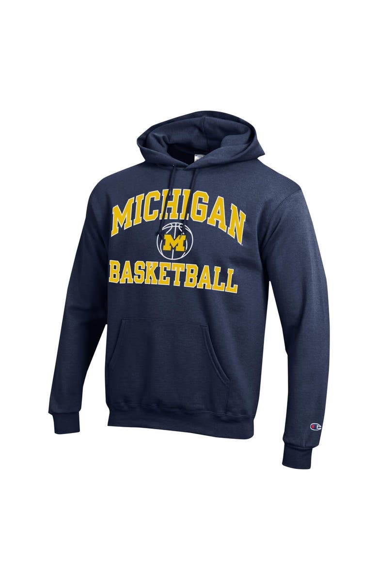 Champion Men's Champion Navy Michigan Wolverines Basketball Icon Powerblend Pullover Hoodie, Alternate, color, 