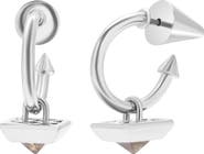 eddieBorgo Pyramid Charm Hoop Earrings