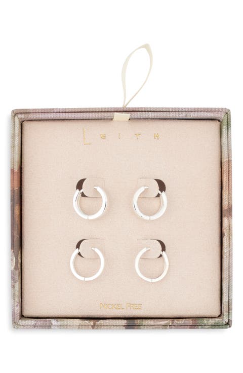 Set of 2 Huggie Hoop Earrings