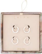 Leith Set of 2 Huggie Hoop Earrings