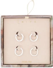Leith Set of 2 Huggie Hoop Earrings