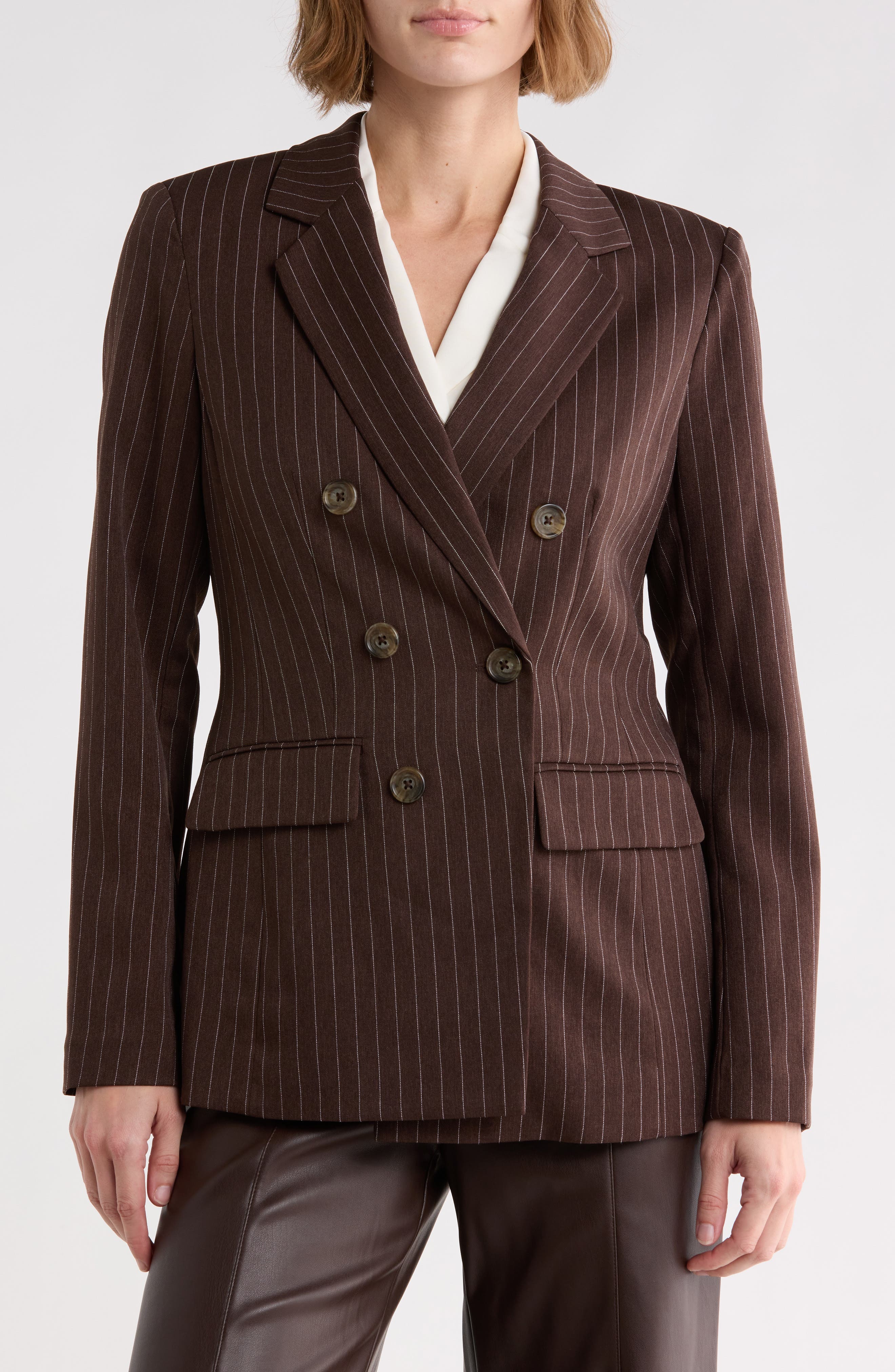 Pinstripe Double Breasted Blazer