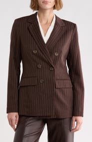 Kenneth Cole Pinstripe Double Breasted Blazer