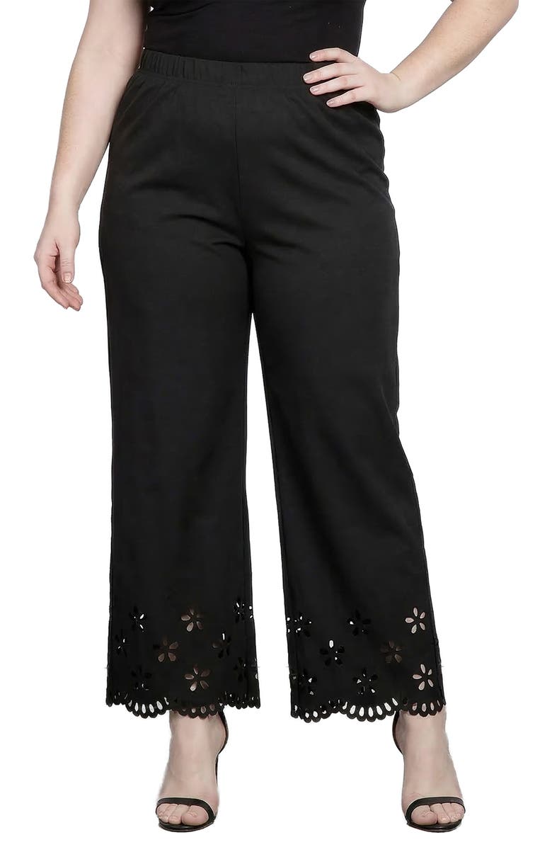 Standards & Practices Floral Eyelet Hem Pull-On Pants, Main, color, 