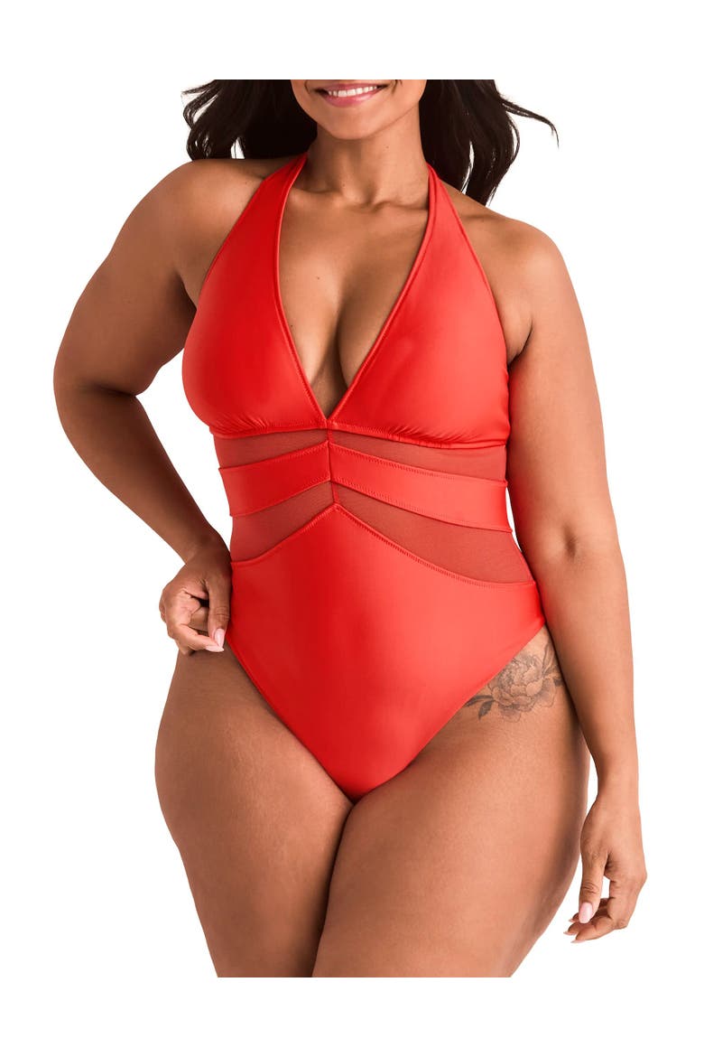 Rikki Swimwear One Piece Swimsuit, Main, color, Dark orange
