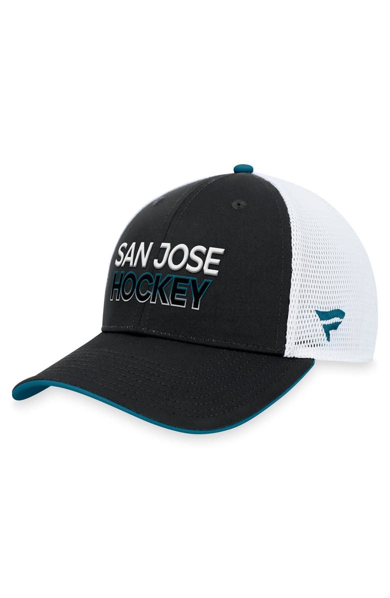 FANATICS Branded Black San Jose Sharks Alternate Authentic Pro Rink Trucker Adjustable Hat, Alternate, color, Black