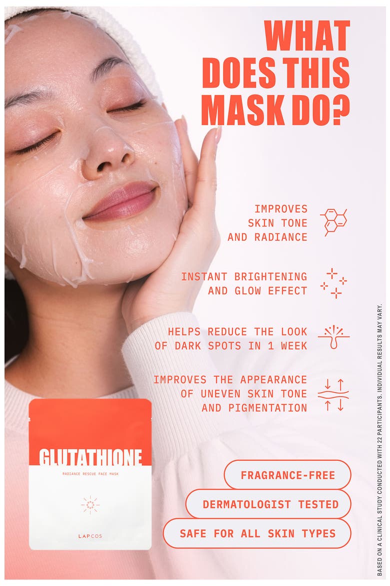 Glutathione Radiance Rescue Sheet Mask, Alternate, color, RED
