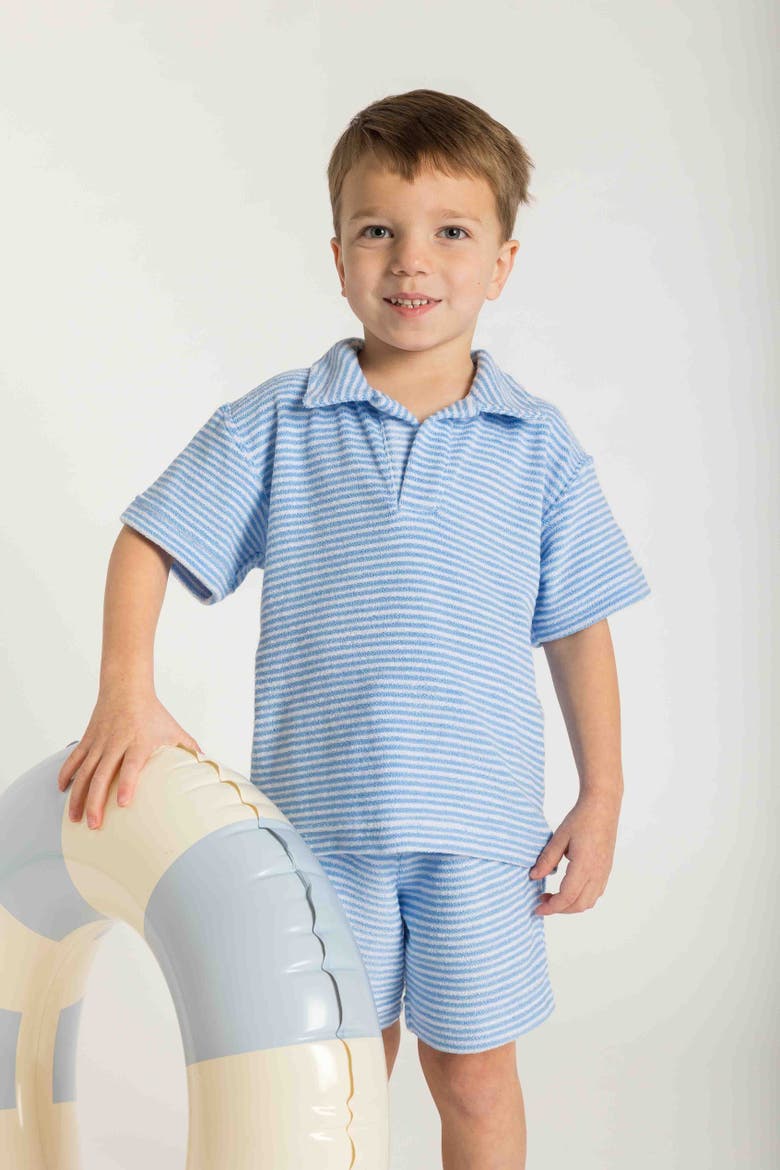 Stripe Terry Polo, Alternate, color, Blue/White